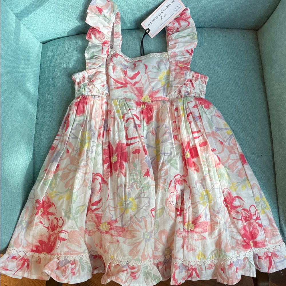 Floral Kids Dress with Ruffle Straps